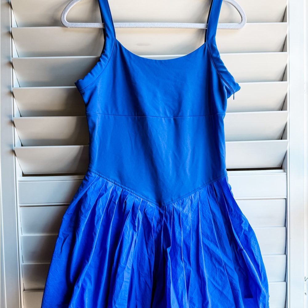 Peach Love California Royal Blue Fit & Flare Mini Dress Romper – Size L